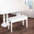 Duet Piano Chair In White, With Faux Leather Cover And Wooden Support White Upholstery, Ideal For Playing Sessions