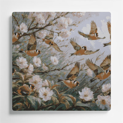 Art mural oiseaux, chardonneret gris