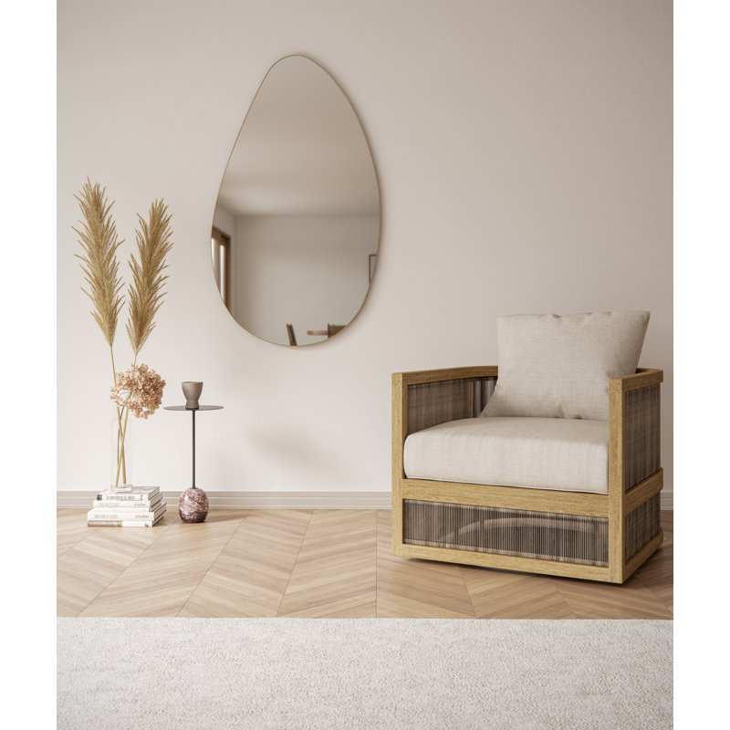 Miroir Starla, 28 po x 48 po, Laiton satiné, Ovale
