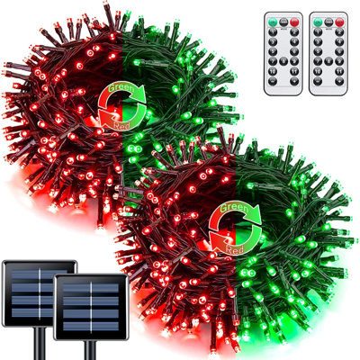 42.7ft Led Solar Powered 100-bulb String Light, Outdoor Solar Lights (set Of 2)