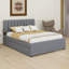 Lit plateforme tapissier avec lit gigogne simple, lit plateforme en molleton Teddy-983989199-983989198