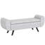 HOMCOM Storage Ottoman, Armrest, Rubberwood Legs, Footstool, Dark Grey-1237786699