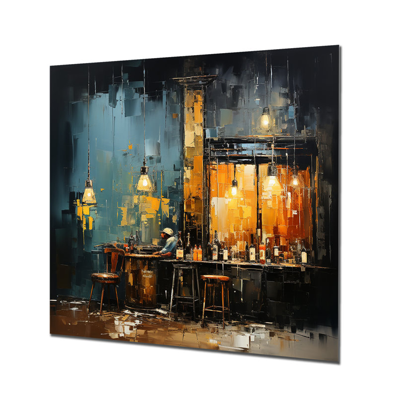 Night Jazz Serenade 2 - Jukeboxes, art mural en métal, H 16 po x l 16 po