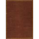 Textures Hand Knotted Wool Area Rug in Red