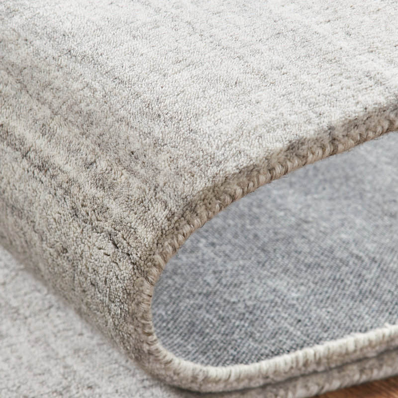 Chino Hand-Woven Ivory Area Rug, Rectangle 7'6" x 9'6", Gray