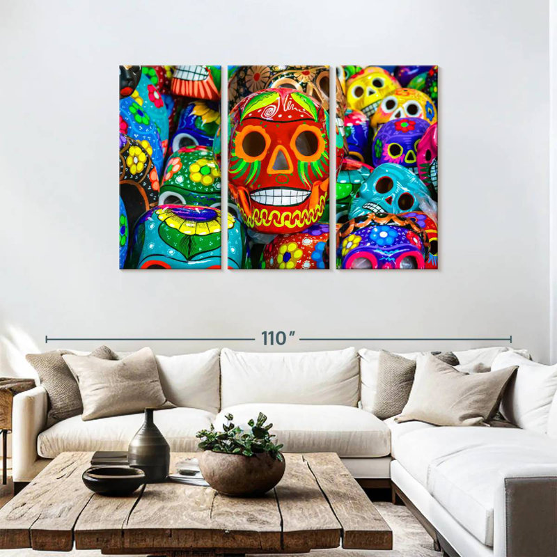 Calavera peint Lelend, H 48 po x l 74 po