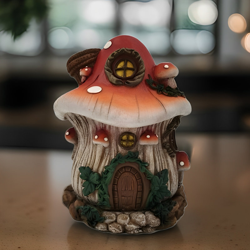 4.25"H Orange Mushroom Incense Cone Burner