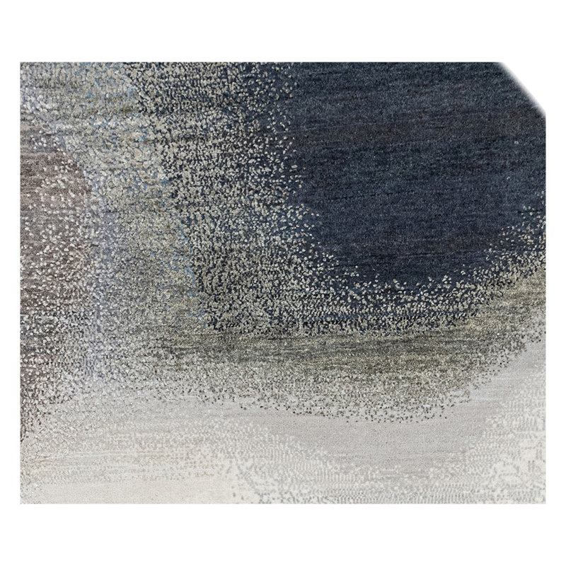 Handmade Silk and Wool Area Rug, Round 8'