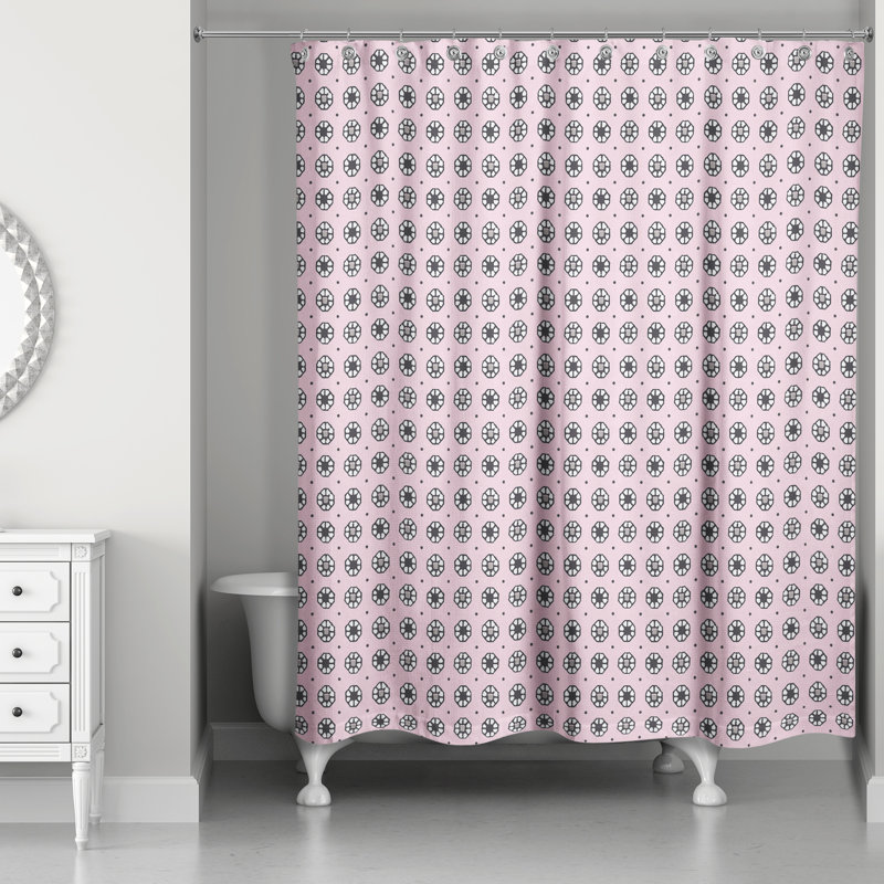 Rideau de douche simple Hance, Rose
