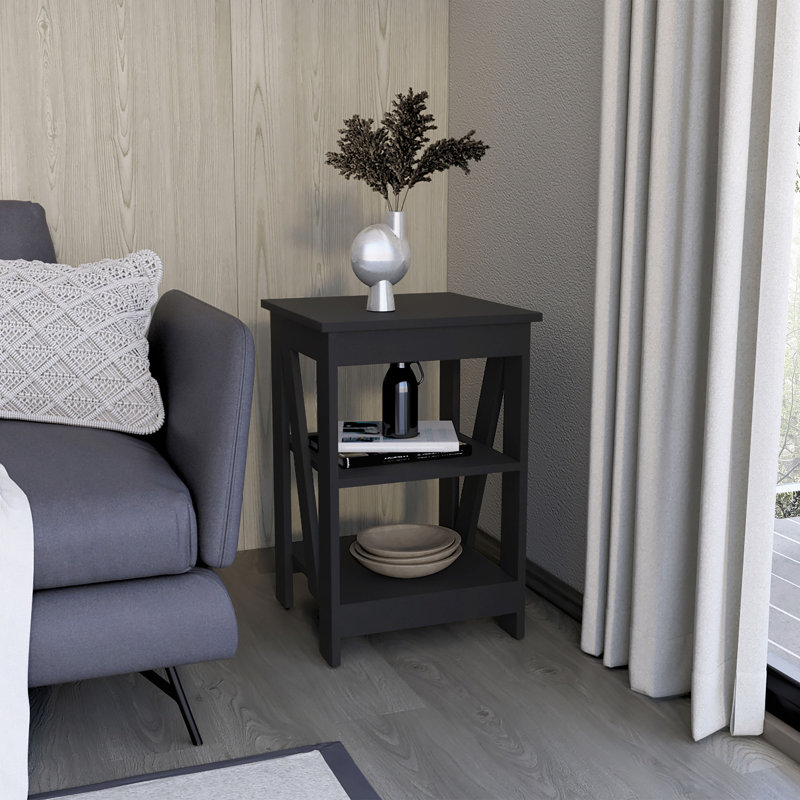 Table de bout, table d'appoint, table de chevet, tablette de rangement à 3 niveaux Taylor