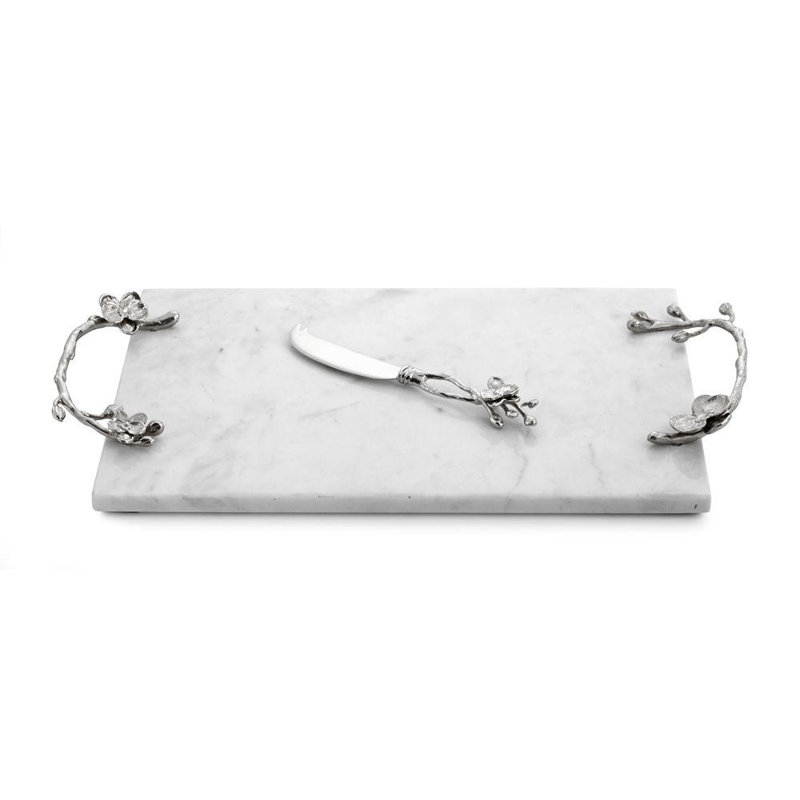 White Orchid Cheese Board with Knife