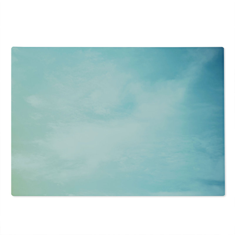Planche à découper bleu Ambesonne grande taille ciel brumeux bleu pâle vert pâle