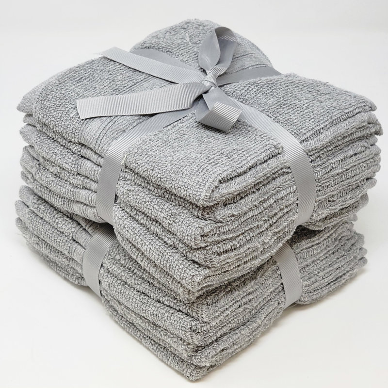 Genata Cotton Washcloth, Gray