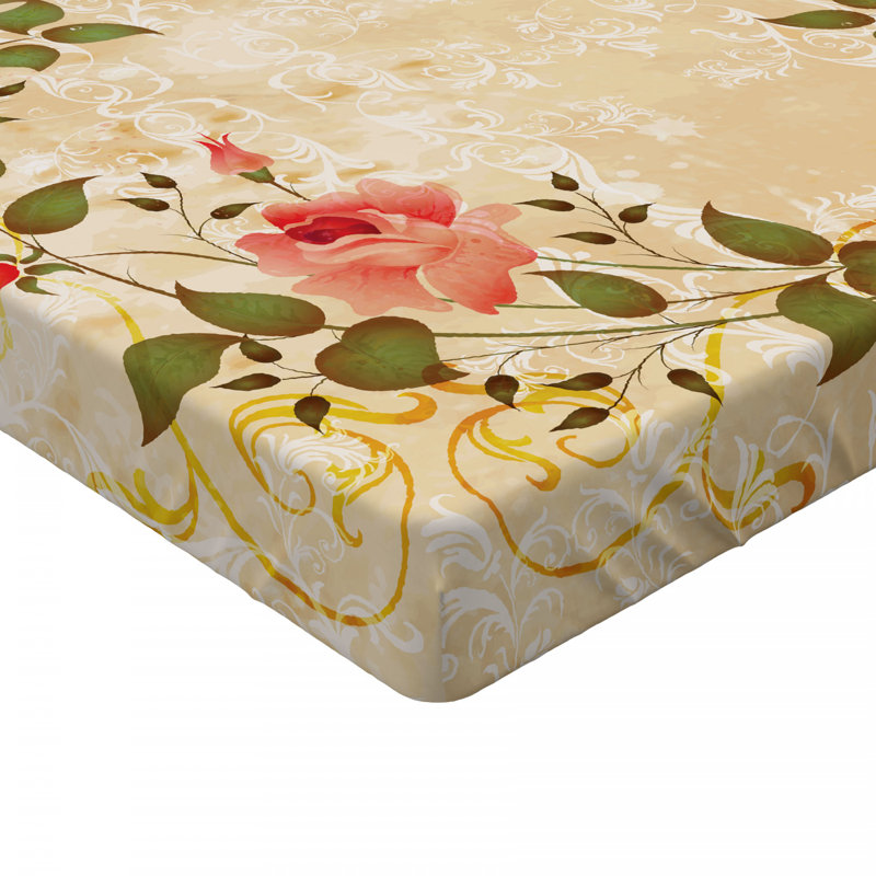 Microfiber Floral Fitted Sheet, Full Fitted Sheet