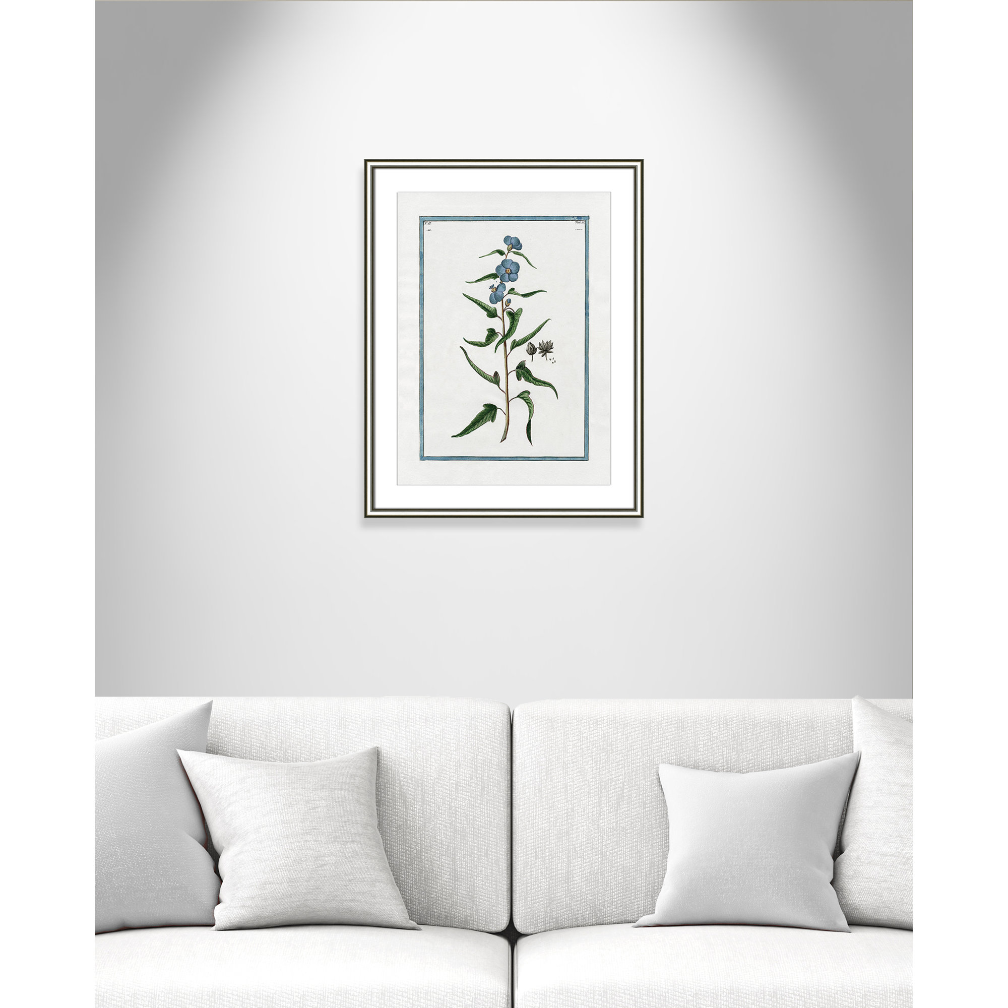 Shabby Elegance Botanical I - Framed Art Full Bleed, 18.25" W x 24.25" H, Silver Framed