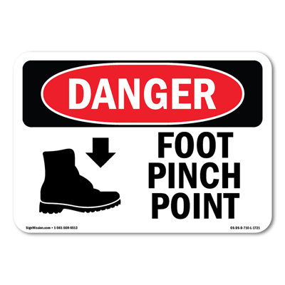 Foot Pinch Point Decal 7" X 5"