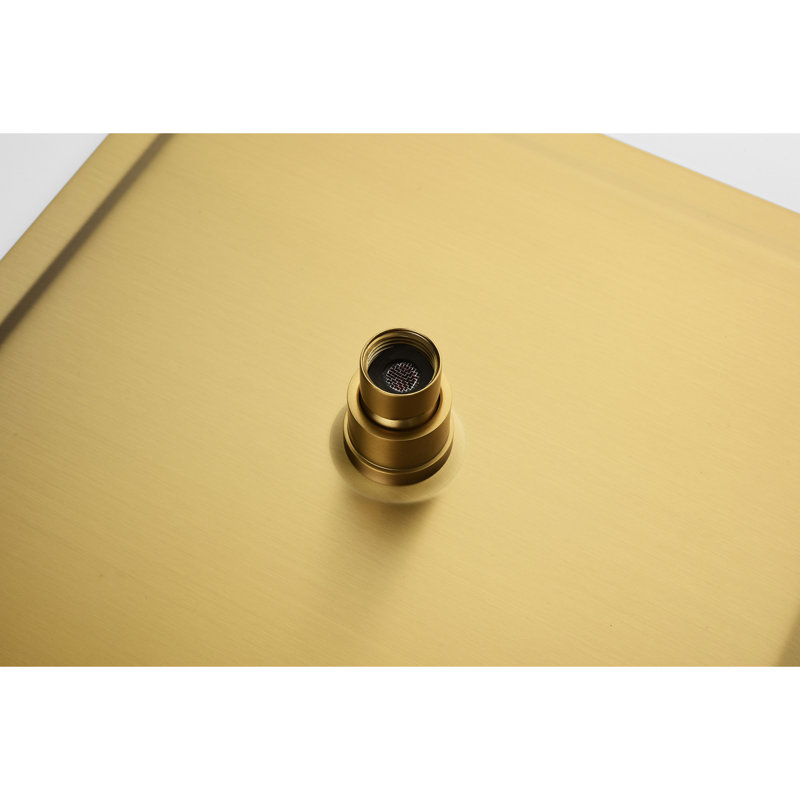 High Stainless Steel Shower Head - Brushed Gold For Bathroom 12x12 In Water Saving With Self-cleaning Attribute Showerhead Feature Pattern