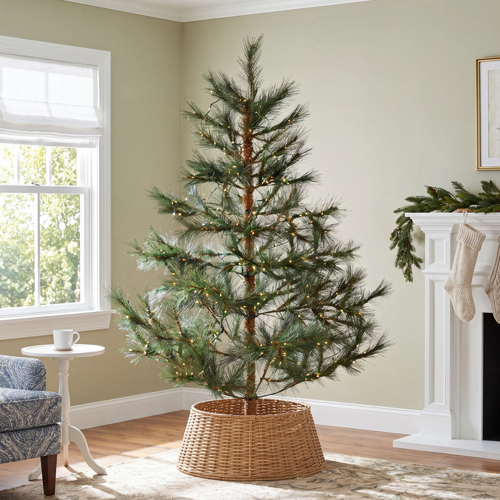 7.5' Pre-Lit Pine Christmas Tree, 5'