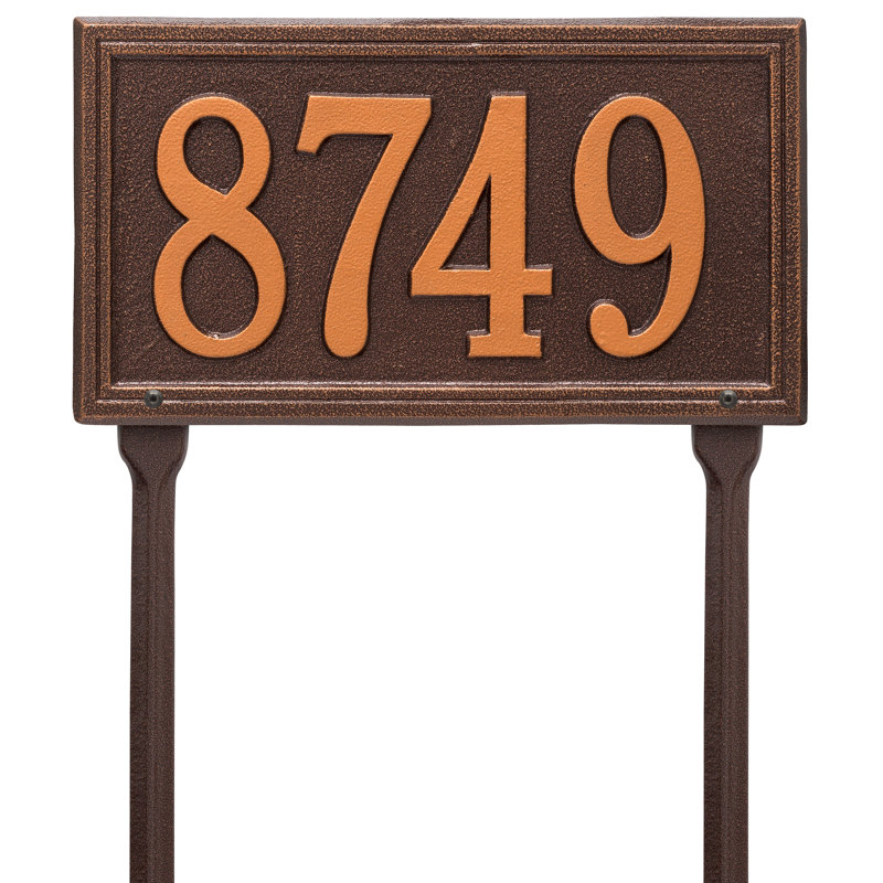 Plaque d'adresse sur 1 ligne Double Line, Cuivre antique, Oui