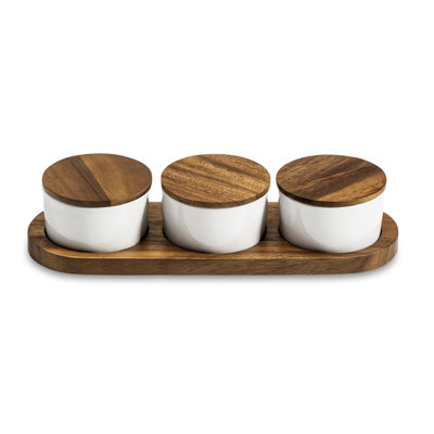 Millwood Pines Afkar Wood Condiment Server