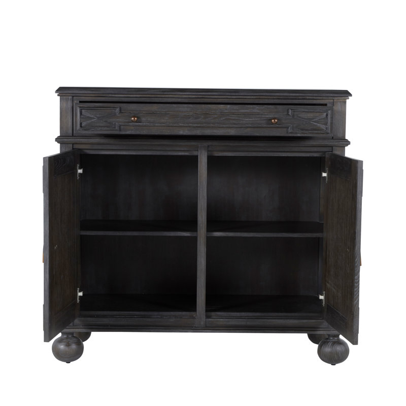 Ezekiel 2 - Door Accent Cabinet, Cerused Forest Black