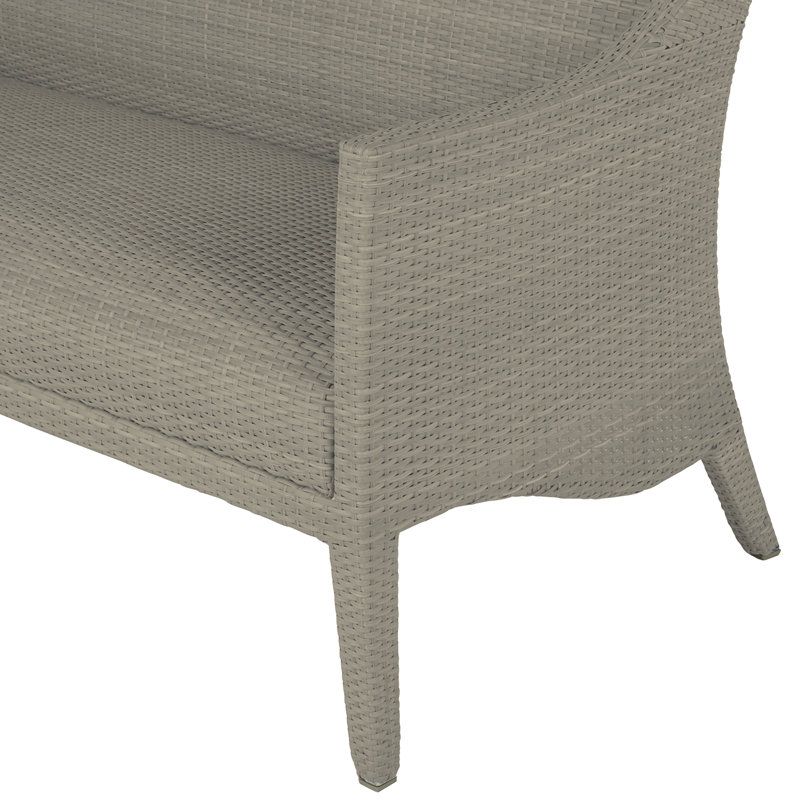 Athena Plus 75.25" Wide Outdoor Wicker Patio Sofa, Oyster