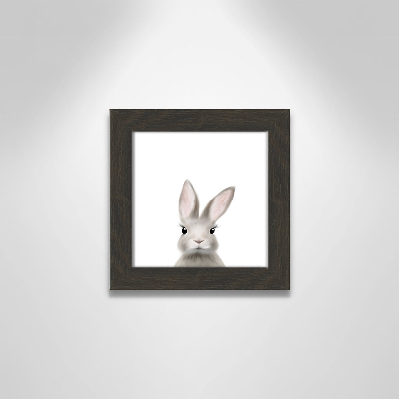 Art encadré en lapins forestières, H 10 po x l 10 po x P 0,63 po, Encadré de boîte noir
