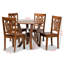 Ensemble de salle à manger 5 pièces Red Barrel en bois fini noyer brun, H 29,90 po x l 35,4 po x P 35,4 po