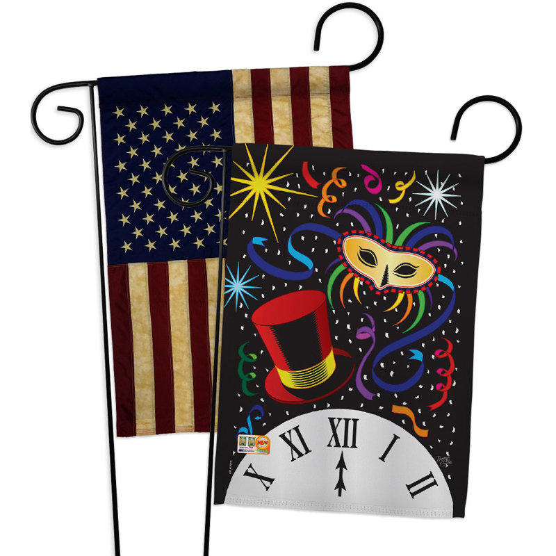 Double Sided 18.5'' H x 13'' W Polyester New Year's Garden Flag