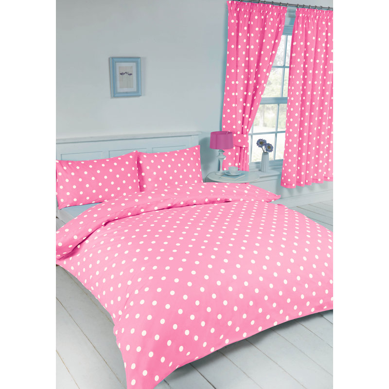 Polka Dot Rizo Duvet Cover Set, Double Duvet Cover + 2 Standard Pillowcases, Duck Egg