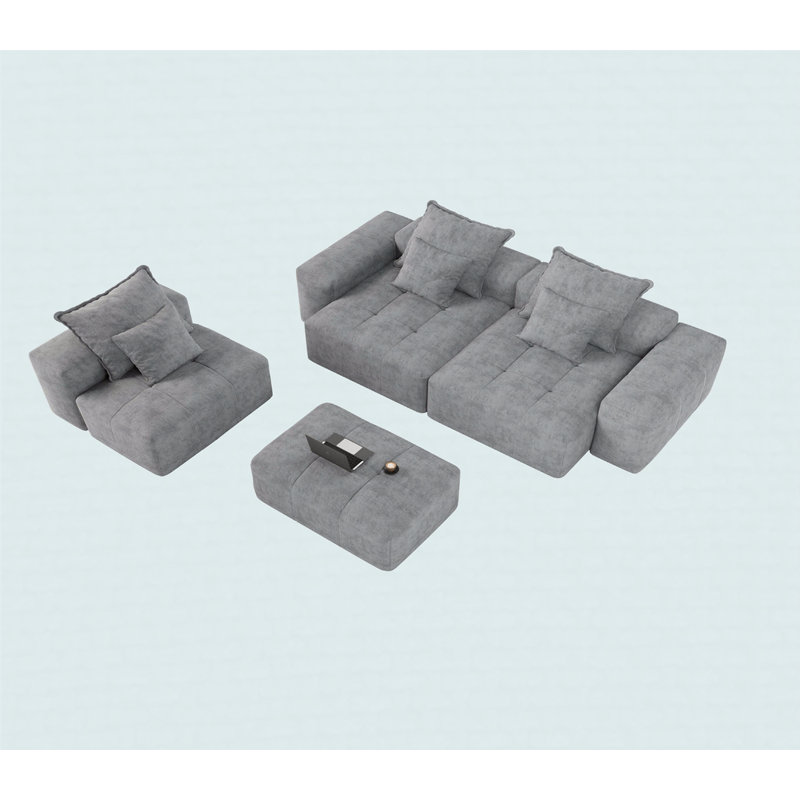 Canapé modulaire surdimensionné Boneless, Gris