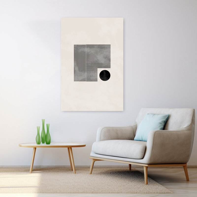 Art contemporain abstrait géométrique, H 48 po x l 32 po