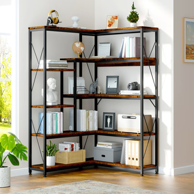 Mackzum 70.86" H Corner Bookcase for Living Room