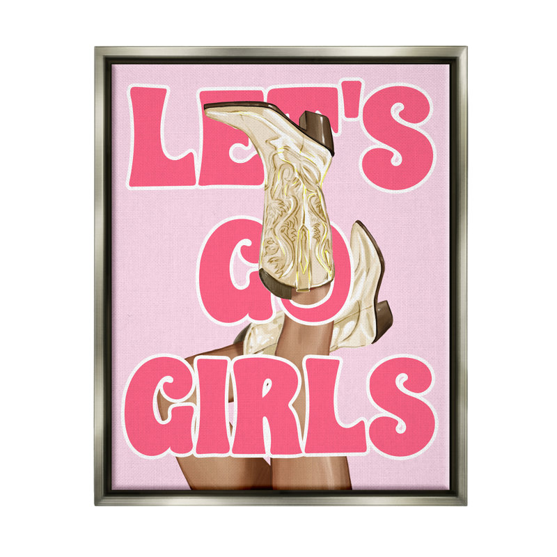 «Let Go Girls Cowgirl», toile encadrée par Ziwei Li, H 31 po x l 25 po x P 1,7 po, Cadre flottant gris lustré