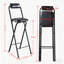 Tabouret de bar 29,5 po pliable en similicuir noir avec dossier et comptoir robuste