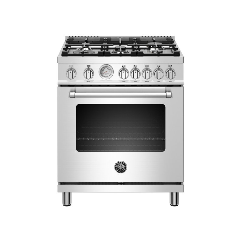 Bertazzoni 30'' W Free Standing Range, Nero Matt, Natural Gas