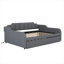 Lit de jour double tapissier plateforme avec couchette réglable et chargement USB, construction en pin massif, gris froid