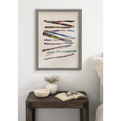 "Abstract Sticks 5" par Jessi Raulet de Ettavee, art mural en verre encadré