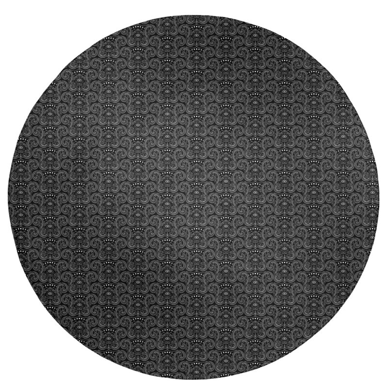 Chenille Paisley Indoor Rug, Round 5'