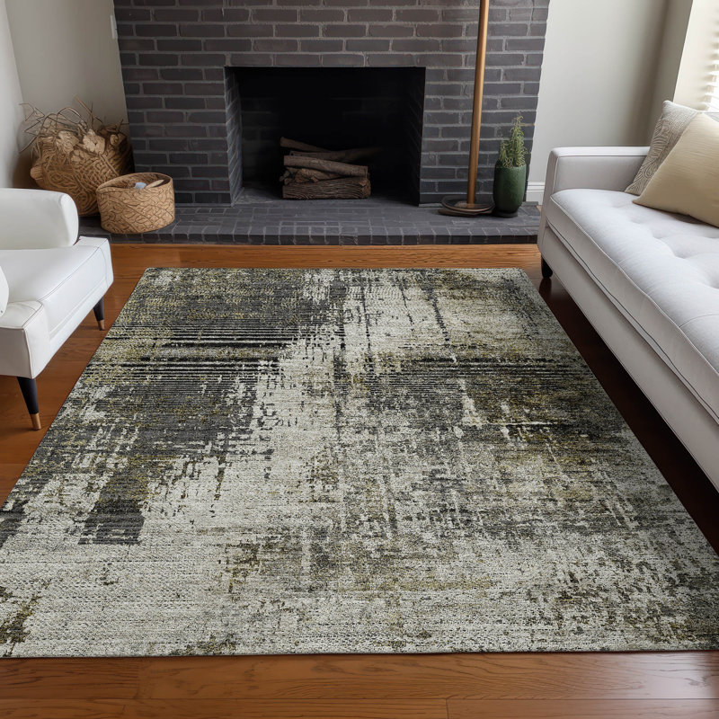 Premium Machine Washable Prisco Taupe Rug, Rectangle 5' x 7'6"