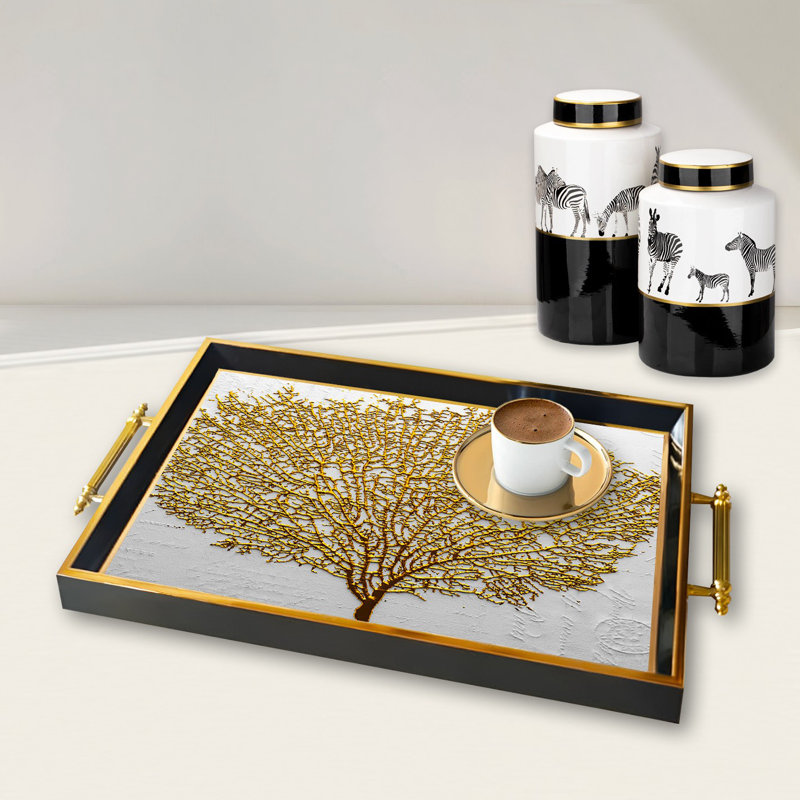 Elegant Glass Tray, 19.7 x 11.4 x 1.4 inches | 100% Durable Glass Construction | Easy to Clean with Damp Cloth | Ideal for Serving, Decorative Display, and Organizing | Stylish Addition to Home Décor