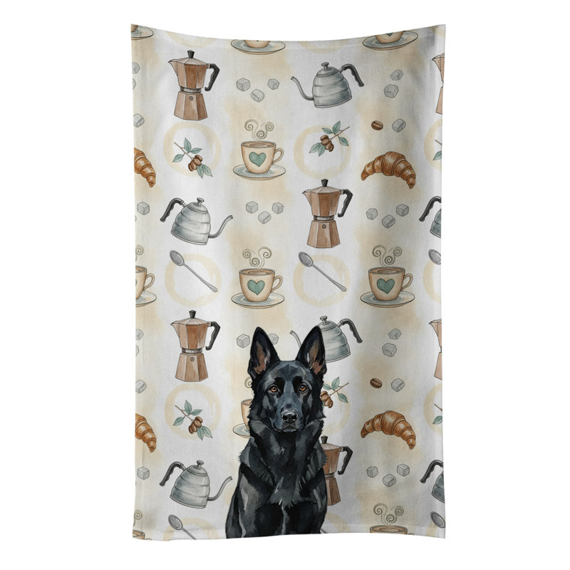 Serviette de cuisine Coffee Bar, Berger allemand noir