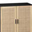Armoire de rangement élégante et fonctionnelle en rotin à 4 portes, pour la chambre à coucher, le salon, le bureau, facile à assembler