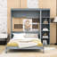 Lit escamotable en bois avec bureau et tablettes, conception pliable-300063463-300063460