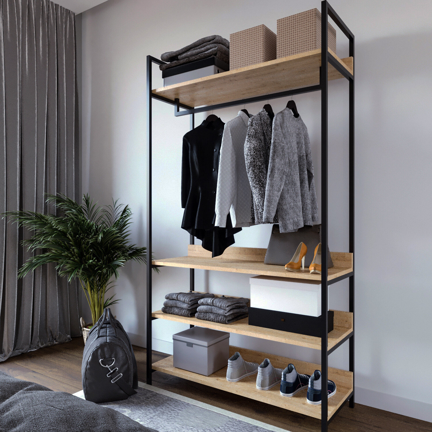 Wardrobe best sale rail system