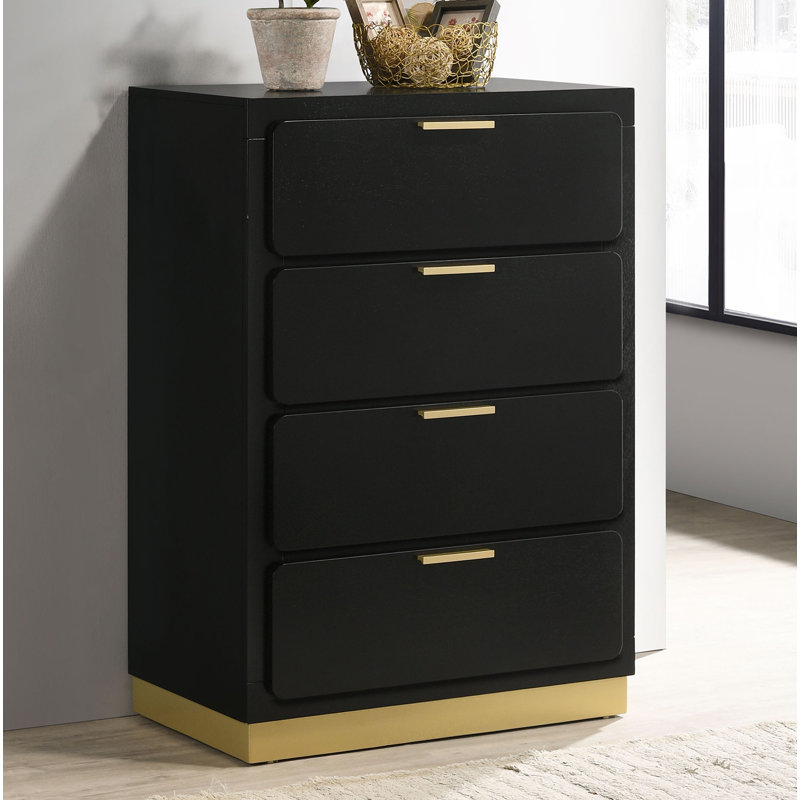 Florenz 4-drawer Bedroom Chest Black, Black