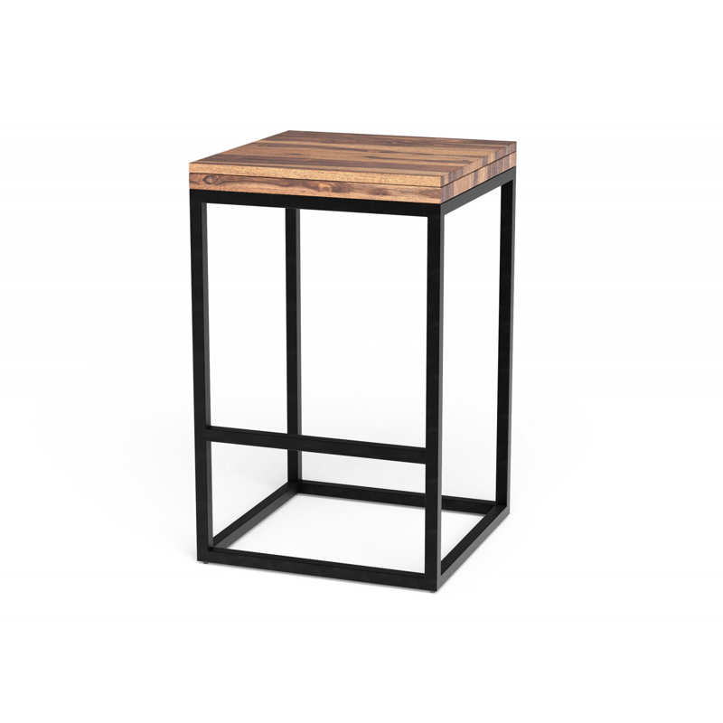 Tabouret carré en bois naturel