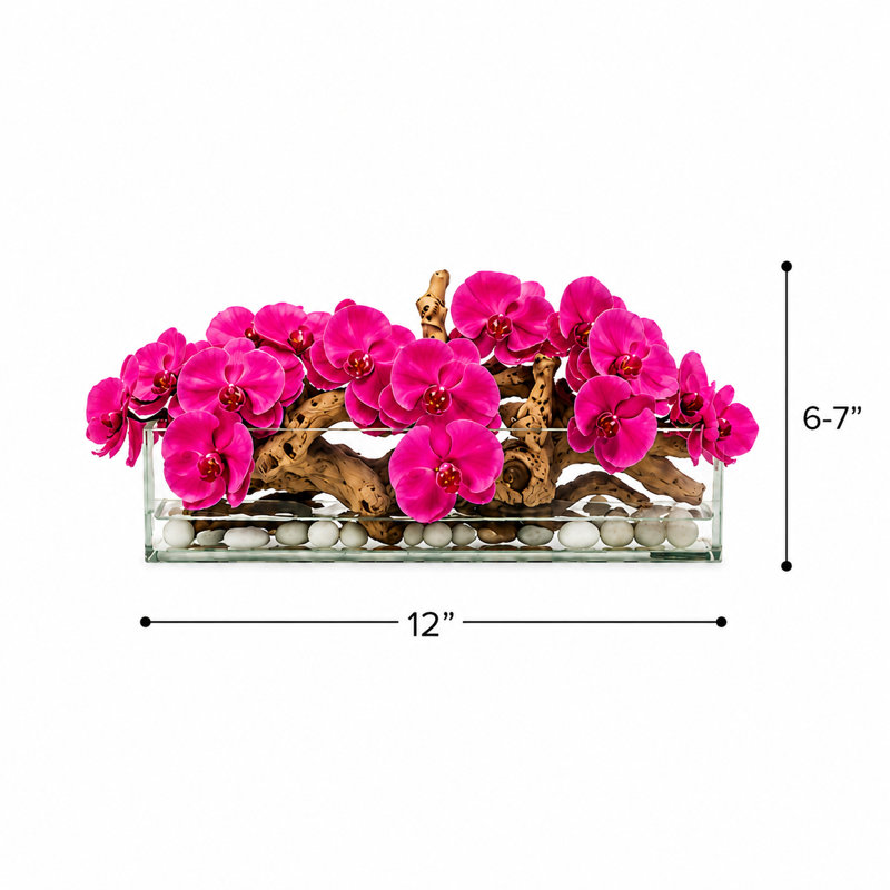 Arrangements floraux d'orchidées en pot, Pink, H 12 po x l 12 po x P 6 po