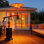 Chauffe-terrasse 50 000 Btu - Chauffe-terrasse au propane avec bac à sable, brûleur en acier inoxydable à double couche, appareil de chauffage de table ronde, chauffages extérieurs avec roues pour le jardin et le patio
