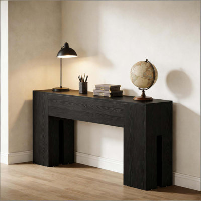 Sturdy Console Table with Rustic Wood-Grain Finish